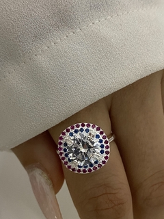 Anillo piedra y cubic - comprar online