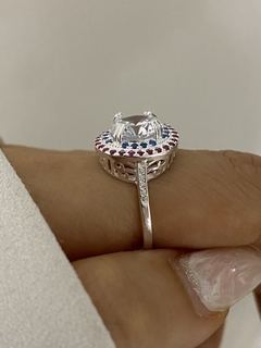 Anillo piedra y cubic - tienda online