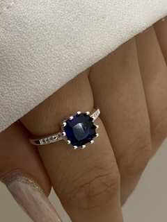 Anillo engarce azul