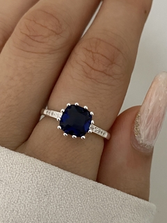 Anillo engarce azul - comprar online