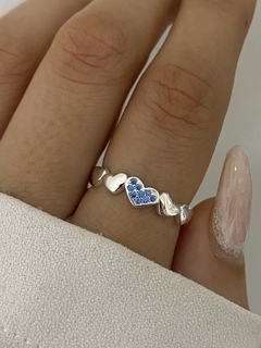 Anillo 7 corazones y cubic celeste en internet