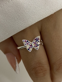 Anillo mariposa cubic colores