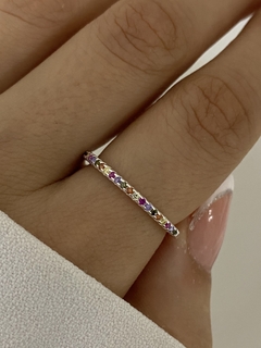 Anillo fino cubic colores - comprar online