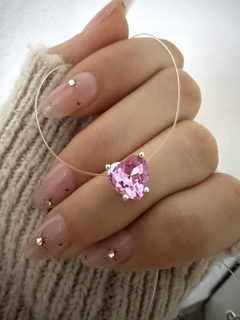 Tanza dije swarovski corazón rosa
