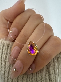Tanza dije Swarovski gota 8mm fucsia/amarillo - comprar online