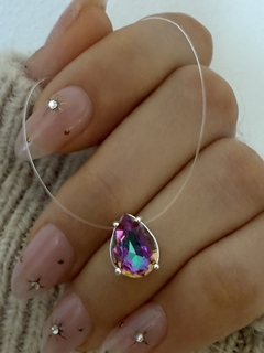 Tanza dije Swarovski gota 8mm fucsia toransol - comprar online