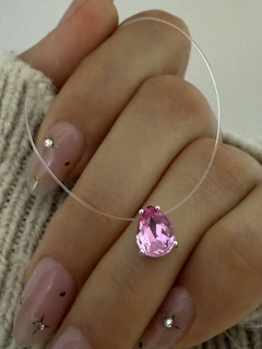 Tanza dije Swarovski gota 6mm rosa - comprar online