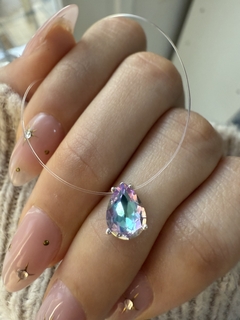 Tanza Swarovski gota 6mm lila/azul
