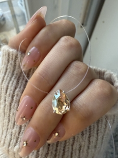 Tanza dije Swarovski gota 8mm ámbar