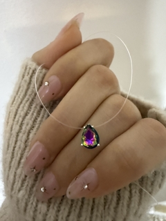 Tanza dije Swarovski gota 6mm fucsia/verde - comprar online