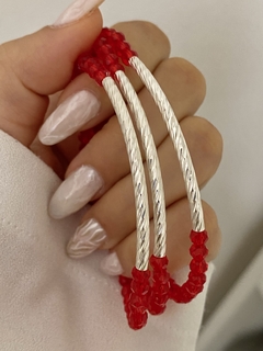 Pulsera cristal rojo con barra - comprar online