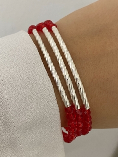 Pulsera cristal rojo con barra - Vogamayorista