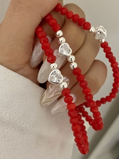Pulsera roja cristal corazon CUBIC en internet