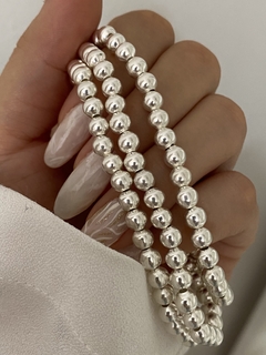 Pulsera modelo 95 bolita 5mm (elastizada) chapado 1000