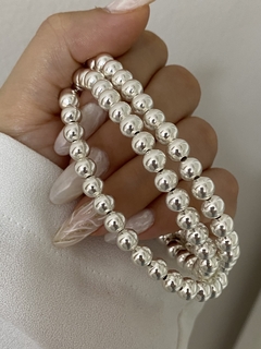Pulsera modelo 96 bolita 6mm (elastizada) chapado 1000