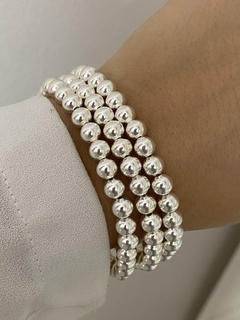 Pulsera modelo 96 bolita 6mm (elastizada) chapado 1000 - comprar online