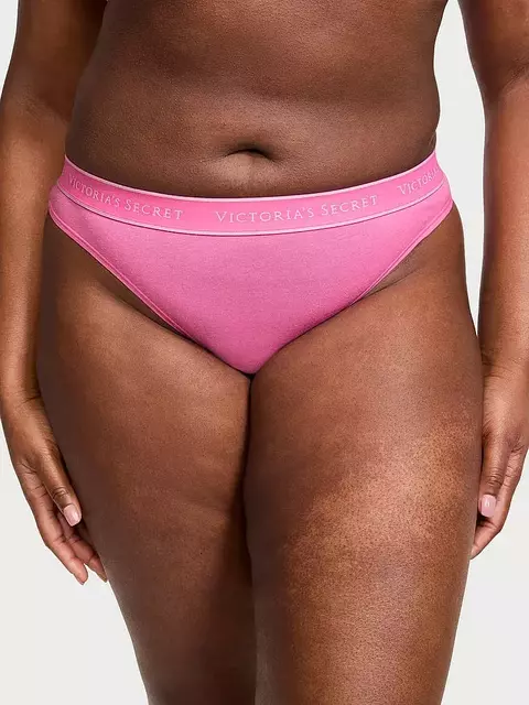 PANTY TANGA DE ALGODON CON LOGO