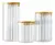 POTE DE VIDRO CANELADO TAMPA BAMBU 3 tamanhos - comprar online