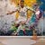 Papel de Parede Futebol Cristiano Ronaldo - Artístico Colorido Aquarela