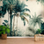 Papel de Parede Paisagem Tropical com Palmeiras Aquareladas - loja online