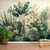 Papel de Parede Floresta Tropical com Folhagens Exuberantes para Sala de Estar