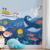 Papel de Parede Fundo do Mar com Baleias, Peixes e Barco Infantil Para Quarto De Bebê na internet