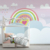 Papel de Parede Arco-Íris Infantil Delicado com Nuvens e Corações Para Quarto e Sala na internet