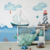 Papel de Parede Náutico Aquarelado com Barco, Farol e Submarino - loja online