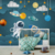 Papel de Parede Universo Infantil com Estrelas e Astronauta e Foguete Para Quarto e Sala na internet