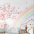 Papel de Parede Autocolante Floral Infantil Borboletas Arco-Íris