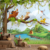 Papel de Parede Rei Leão Infantil com Personagens na Floresta e Montanhas ao Fundo - loja online
