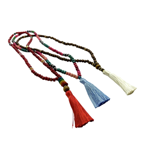 Japamala de madeira com detalhes 108 contas - comprar online