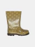 Galocha Gucci Bege 25 com estampa logo GG em fundo bege, ideal para crianças. Mix & Match Second Hand