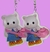 Lindurines de gatito con bolsita rosa