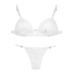 Conjunto Corpiño sin arco y microbikini white - comprar online