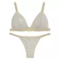 Conjunto Corpiño sin arco y microbikini Beige - comprar online