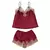 Short y Musculosa satén y puntillas Bordo