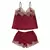 Short y Musculosa satén y puntillas Bordo - comprar online