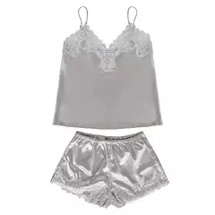 Short y Musculosa satén y puntillas Silver en internet