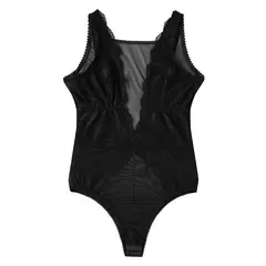 Body de puntilla y tul Black - comprar online