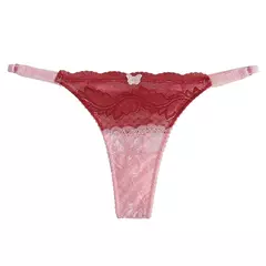 Microbikini con puntilla rosa
