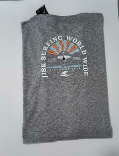 camiseta cinza de algodão manga curta - comprar online