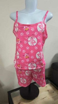 Pijama Pantera Cor de Rosa na internet