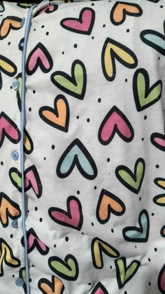 Pijama americano curto Corações na internet