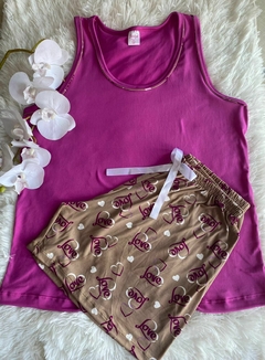 Pijama curto Regata Rosa e Love