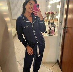 Pijama americano longo Azul marinho 253 - comprar online