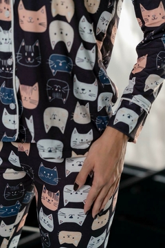 Pijama Americano Gato Black na internet