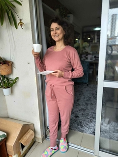 Pijama longo - Canelado - Rosa envelhecido na internet