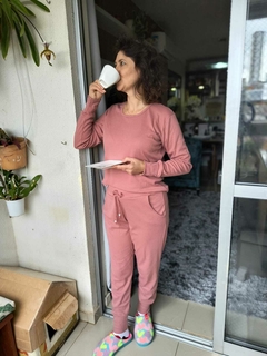 Pijama longo - Canelado - Rosa Envelhecido - comprar online