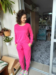 Pijama longo - Canelado - Rosa - 241 - LuaBella Pijameria